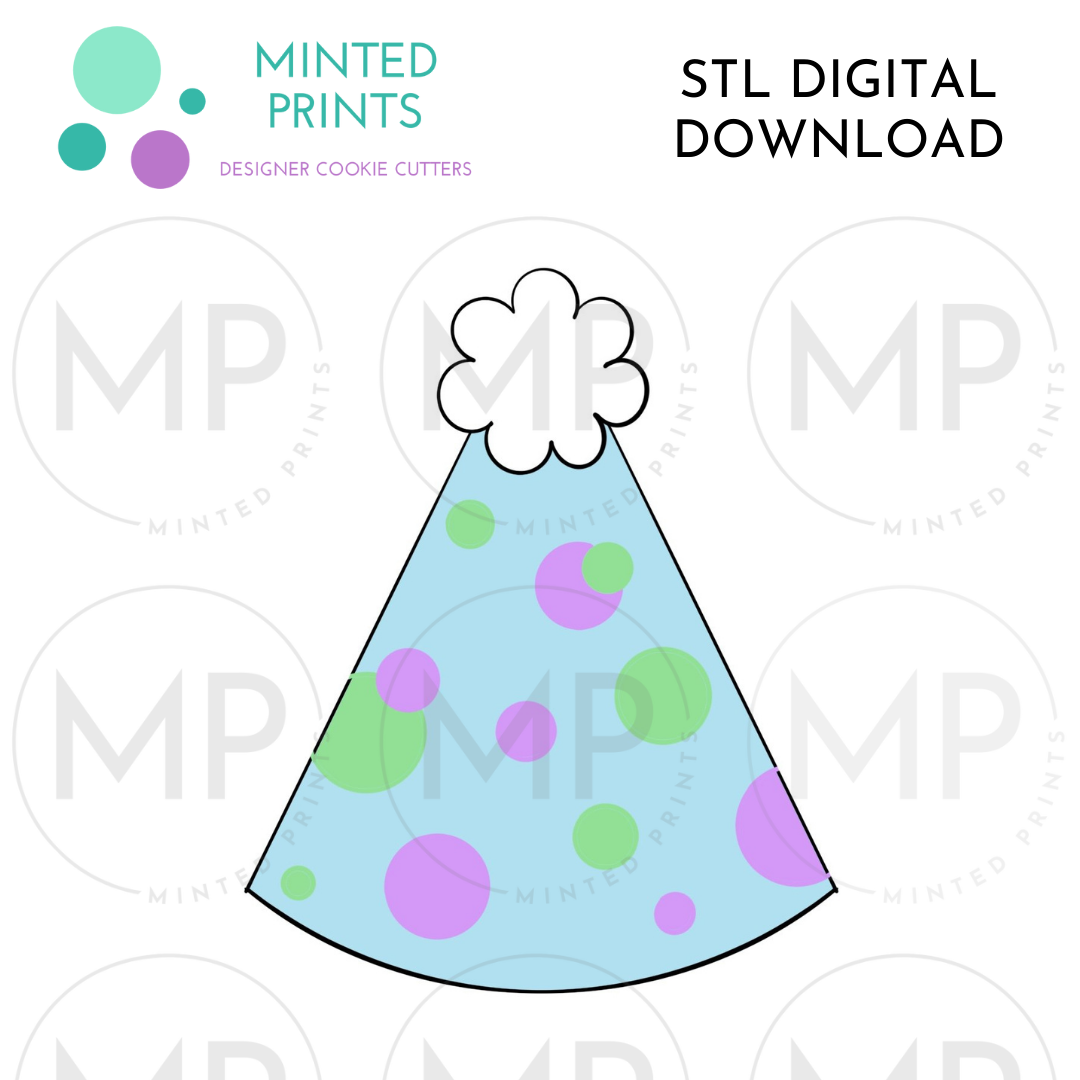 Party Hat Cookie Cutter STL DIGITAL DOWNLOAD