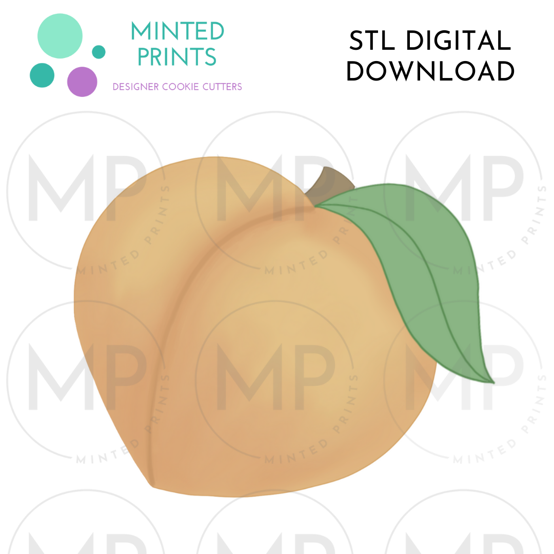 Peach Cookie Cutter STL DIGITAL DOWNLOAD