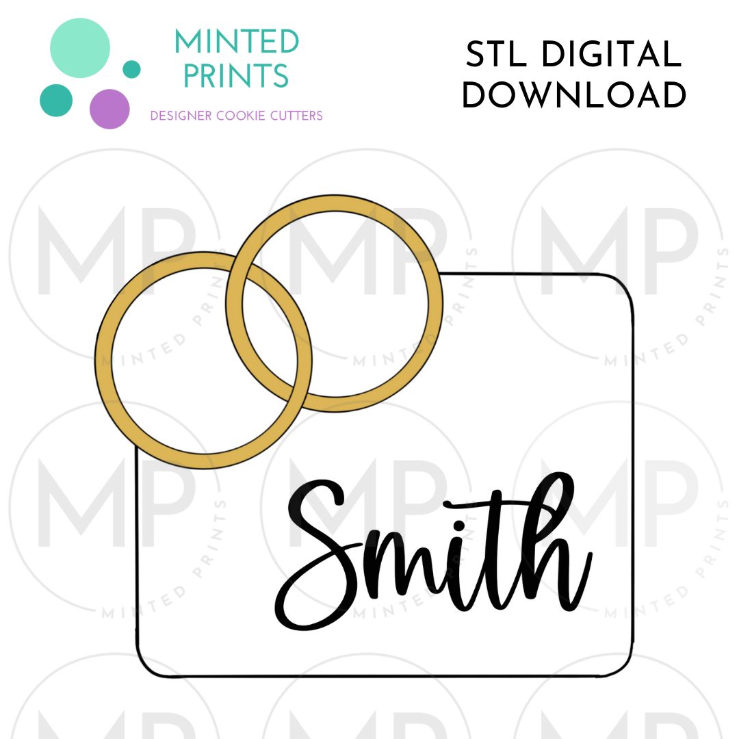Plain Rings Plaque Cookie Cutter STL DIGITAL DOWNLOAD