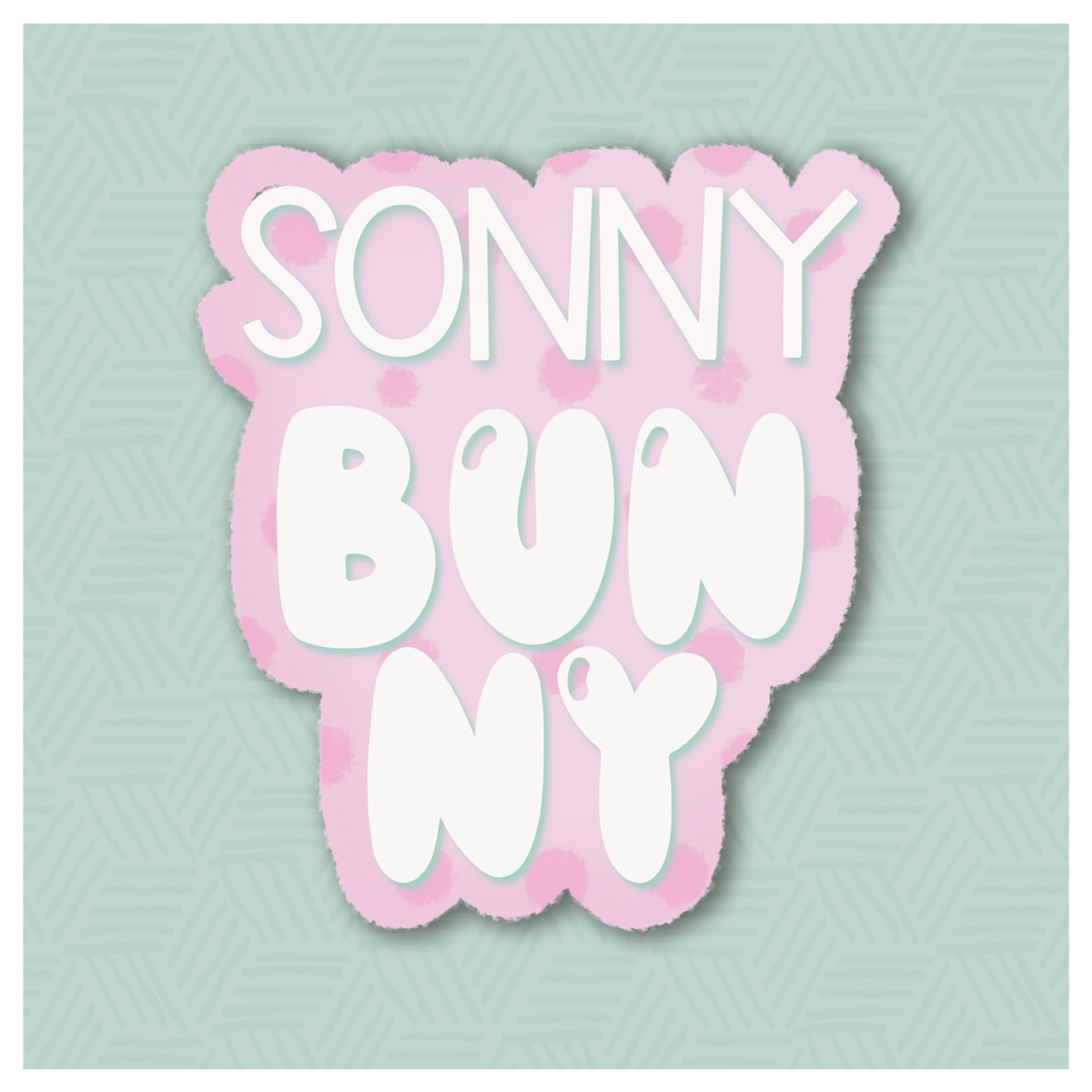 Sonny Bunny Hand Lettered Plaque Cookie Cutter