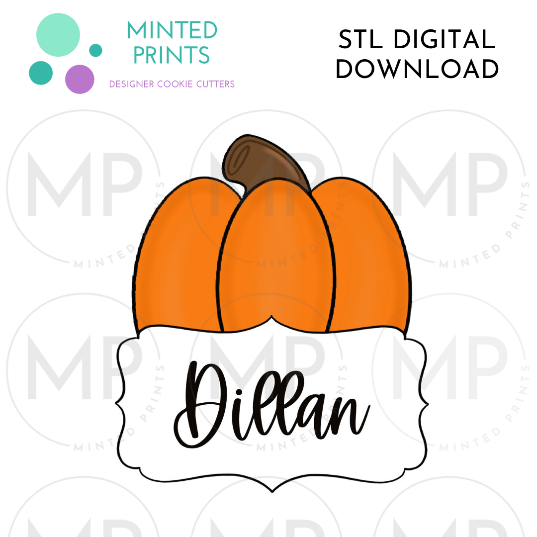 Pumpkin Plaque Cookie Cutter STL DIGITAL DOWNLOAD