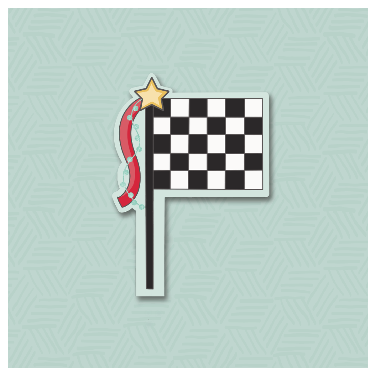 Streamer Race Flag Cookie Cutter