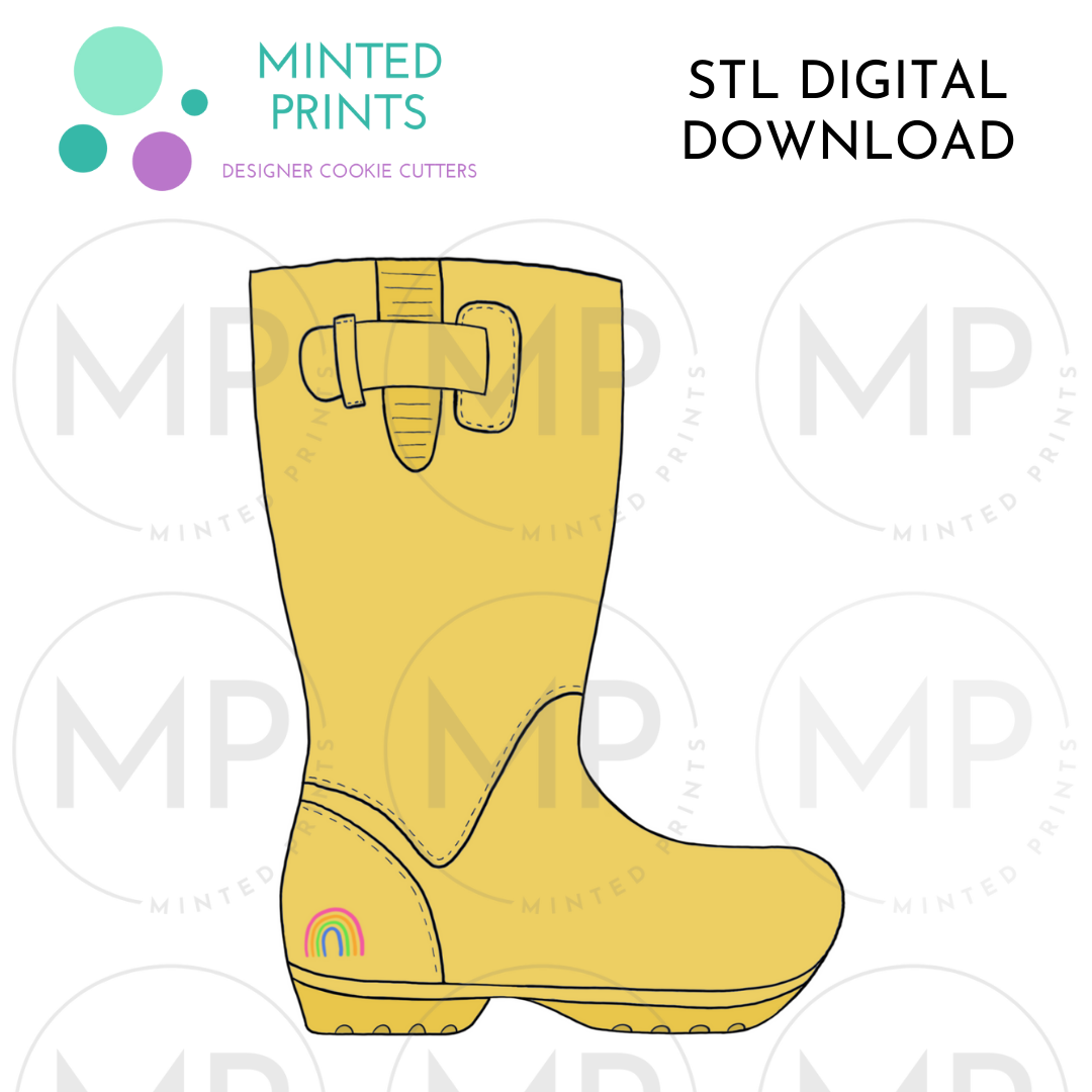 Rainboot Cookie Cutter STL DIGITAL DOWNLOAD