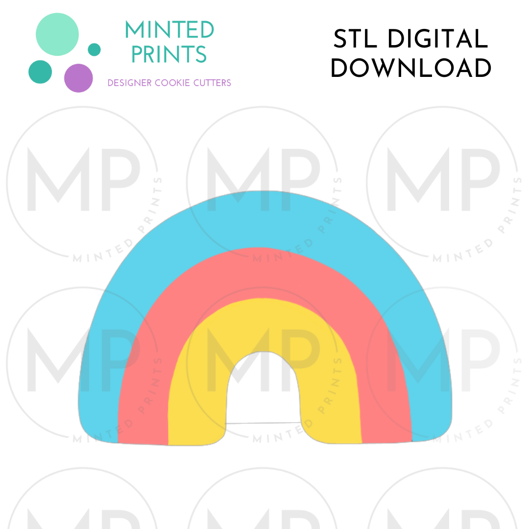 Rainbow Charm with Cutout Cookie Cutter STL DIGITAL DOWNLOAD
