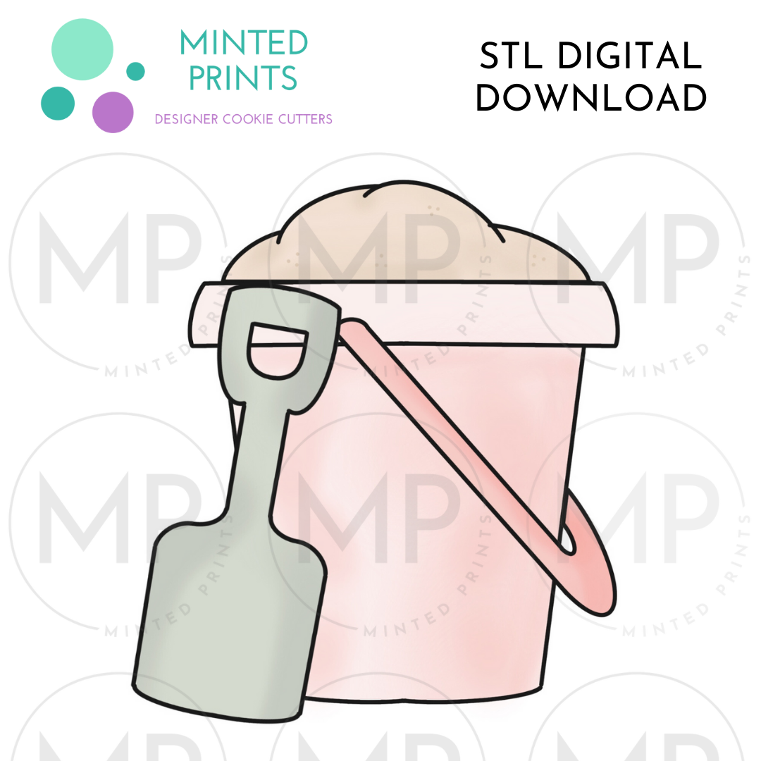 Sand Bucket Cookie Cutter STL DIGITAL DOWNLOAD