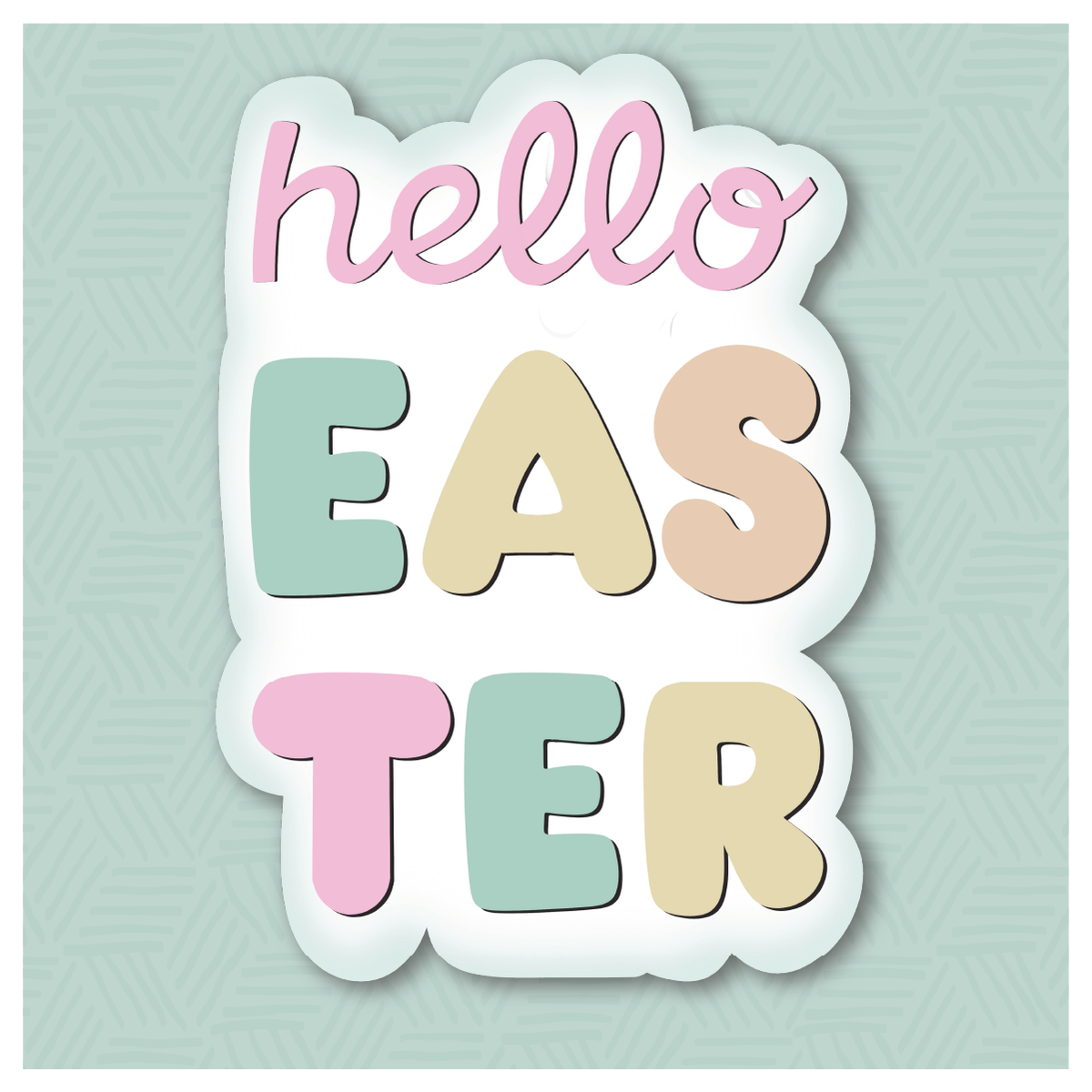 Hello Easter Hand Lettered Plaque Cookie Cutter