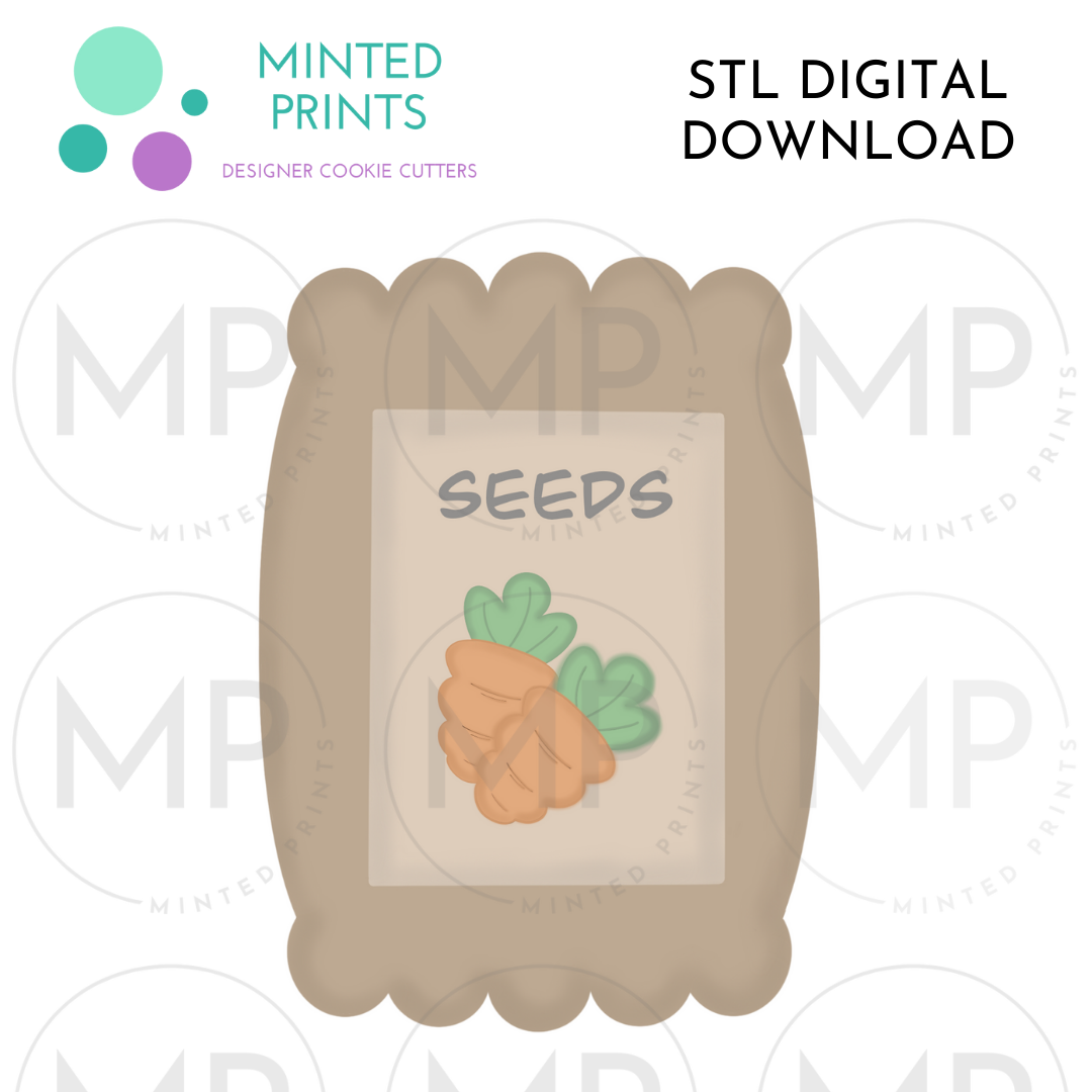 Seed Packet Cookie Cutter STL DIGITAL DOWNLOAD