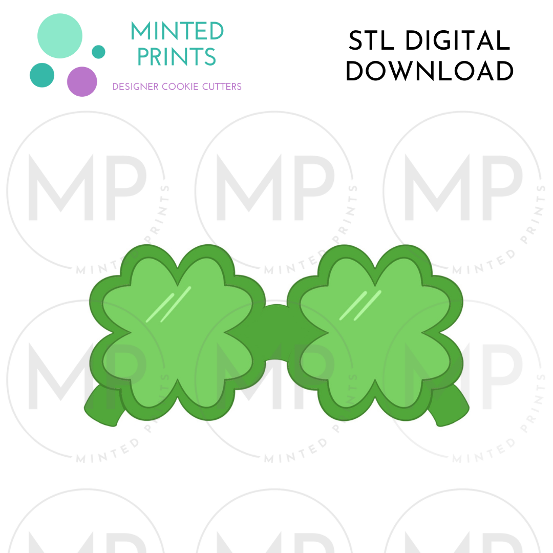 Shamrock Glasses Cookie Cutter STL DIGITAL DOWNLOAD