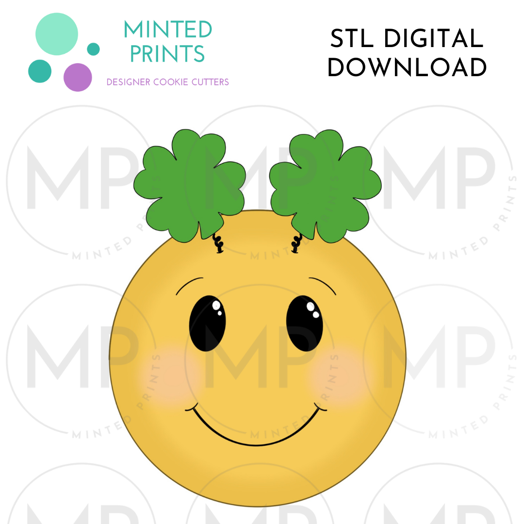 Shamrock Smiley Cookie Cutter STL DIGITAL DOWNLOAD