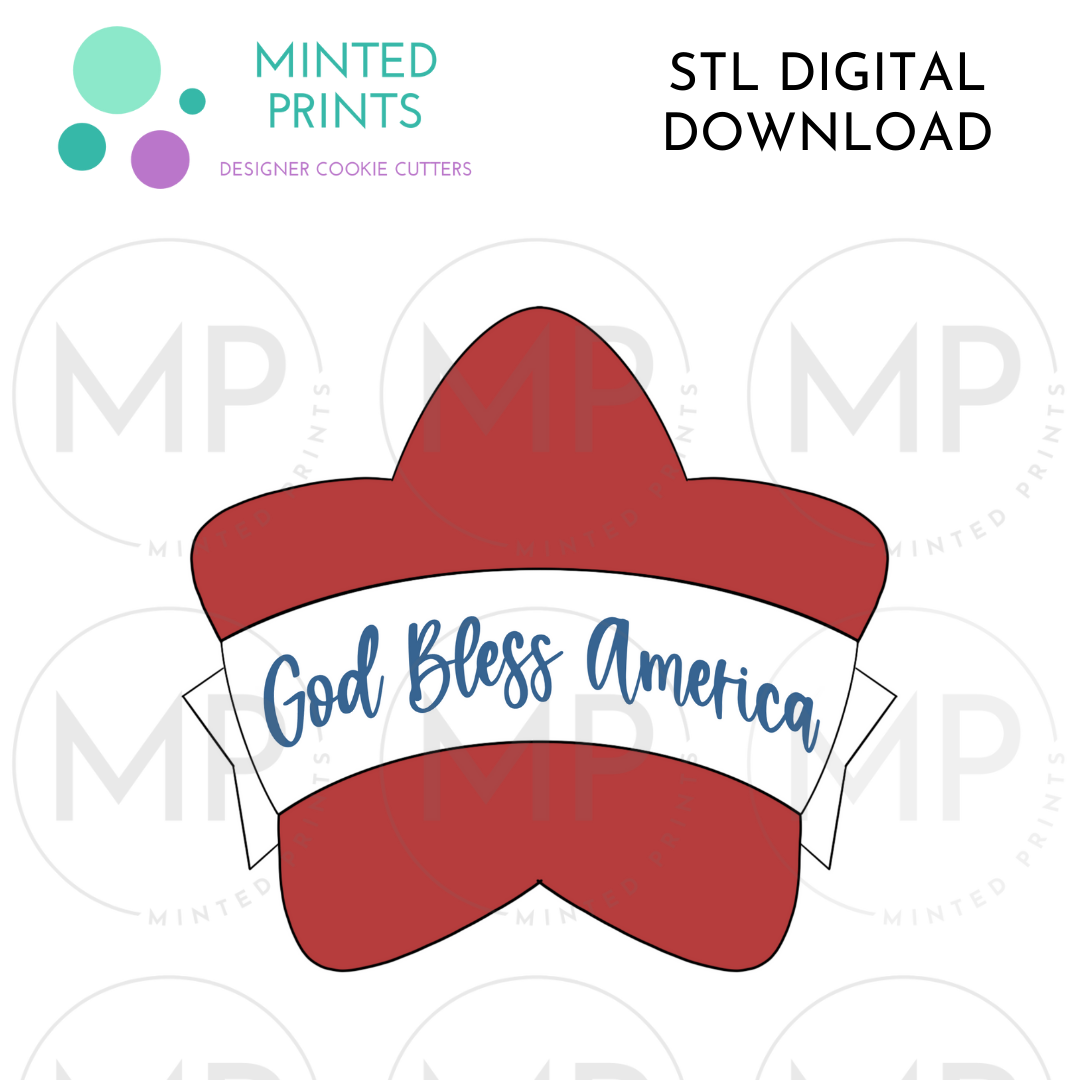 Star with Banner Cookie Cutter STL DIGITAL DOWNLOAD