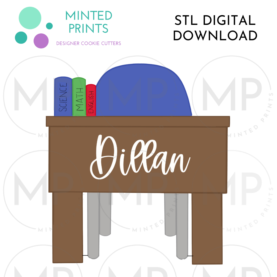 Student Desk Cookie Cutter STL DIGITAL DOWNLOAD
