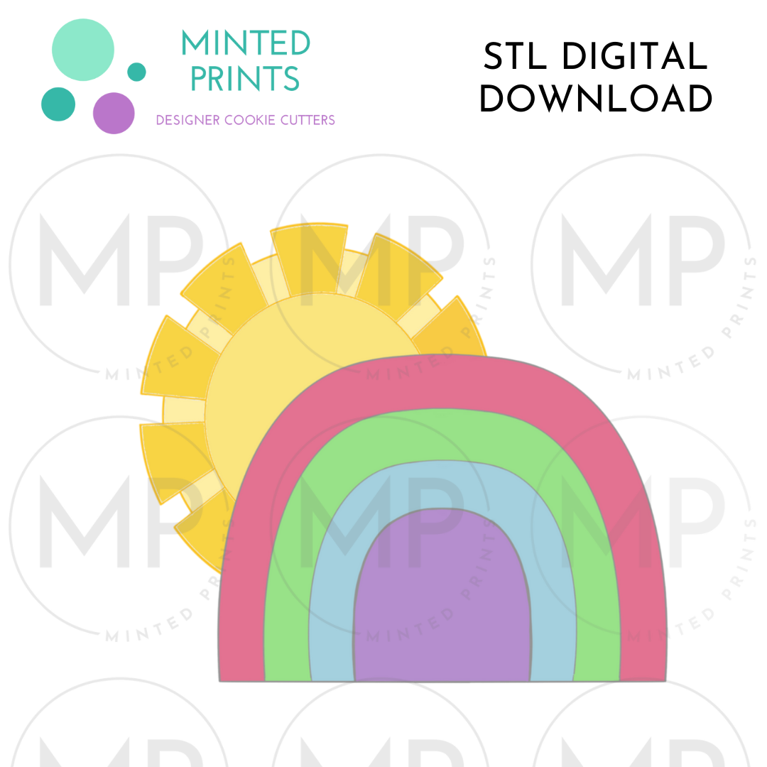 Sunny Rainbow Cookie Cutter STL DIGITAL DOWNLOAD