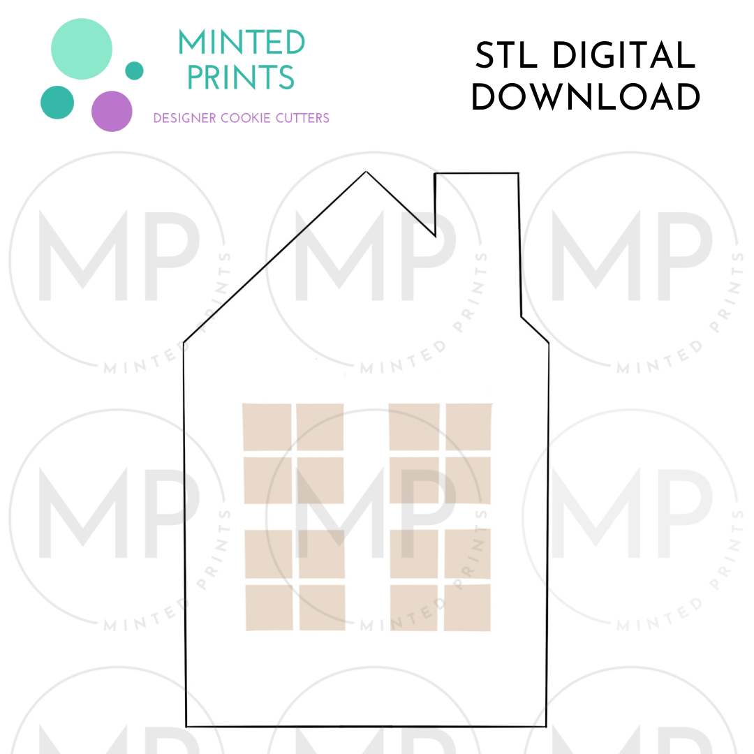 Tall House with Chimney Cookie Cutter STL DIGITAL DOWNLOAD