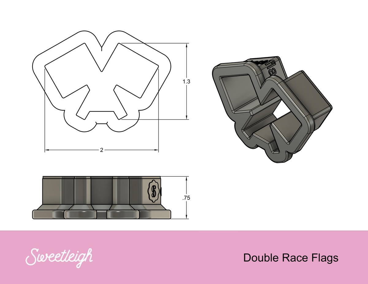 Double Race Flag Cookie Cutter