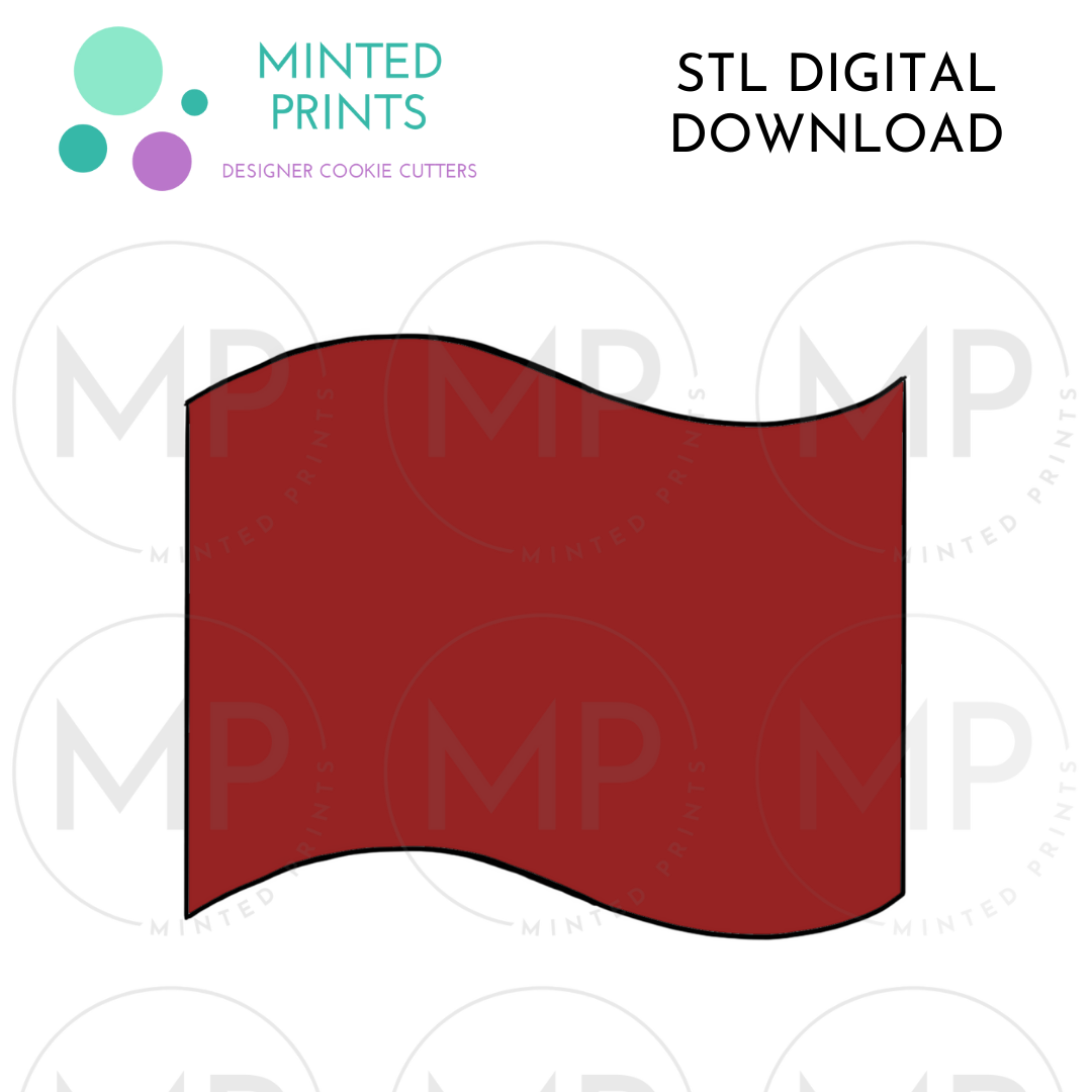 Wavy Plaque for Flag Platter Cookie Cutter STL DIGITAL DOWNLOAD