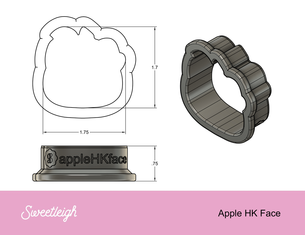 Kitty Apple Cookie Cutter