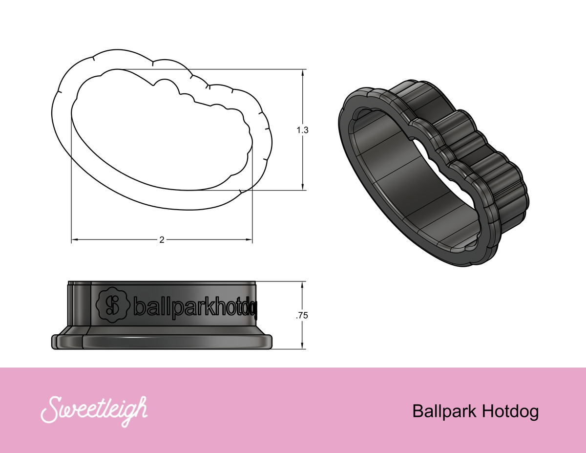 Ballpark Hotdog Cookie Cutter