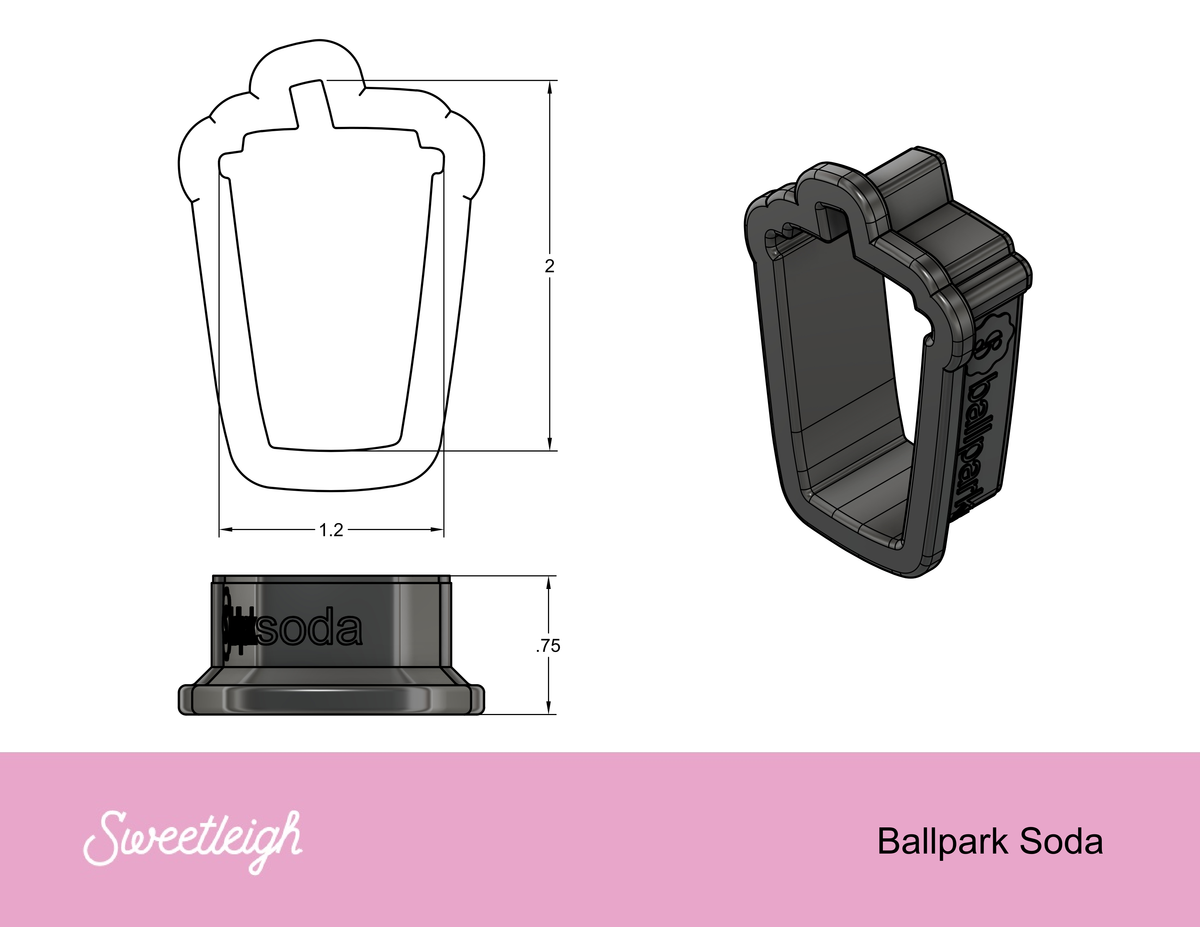 Ballpark Soda Cookie Cutter