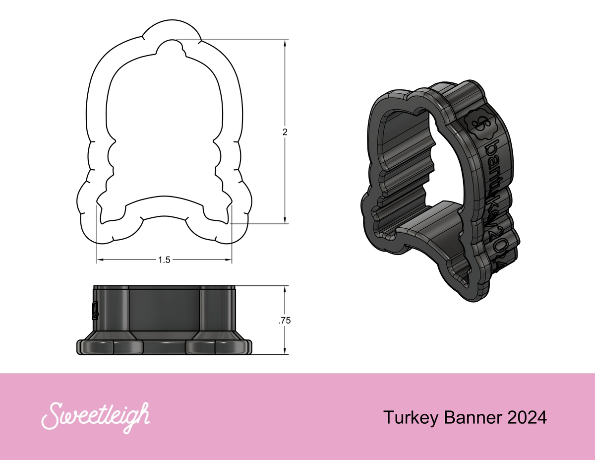 Turkey Banner 2024 Cookie Cutter