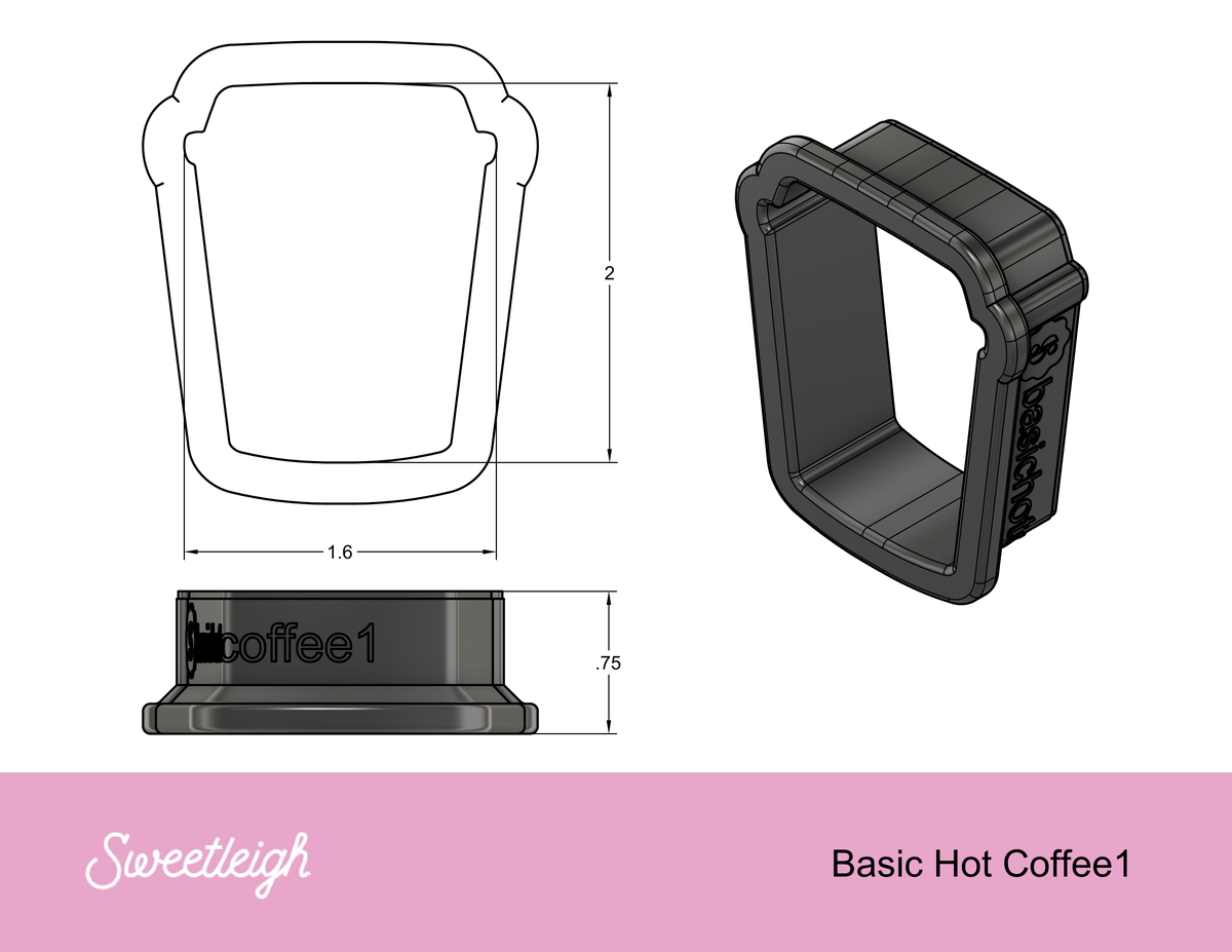 Basic Hot Coffee 1 Cookie Cutter