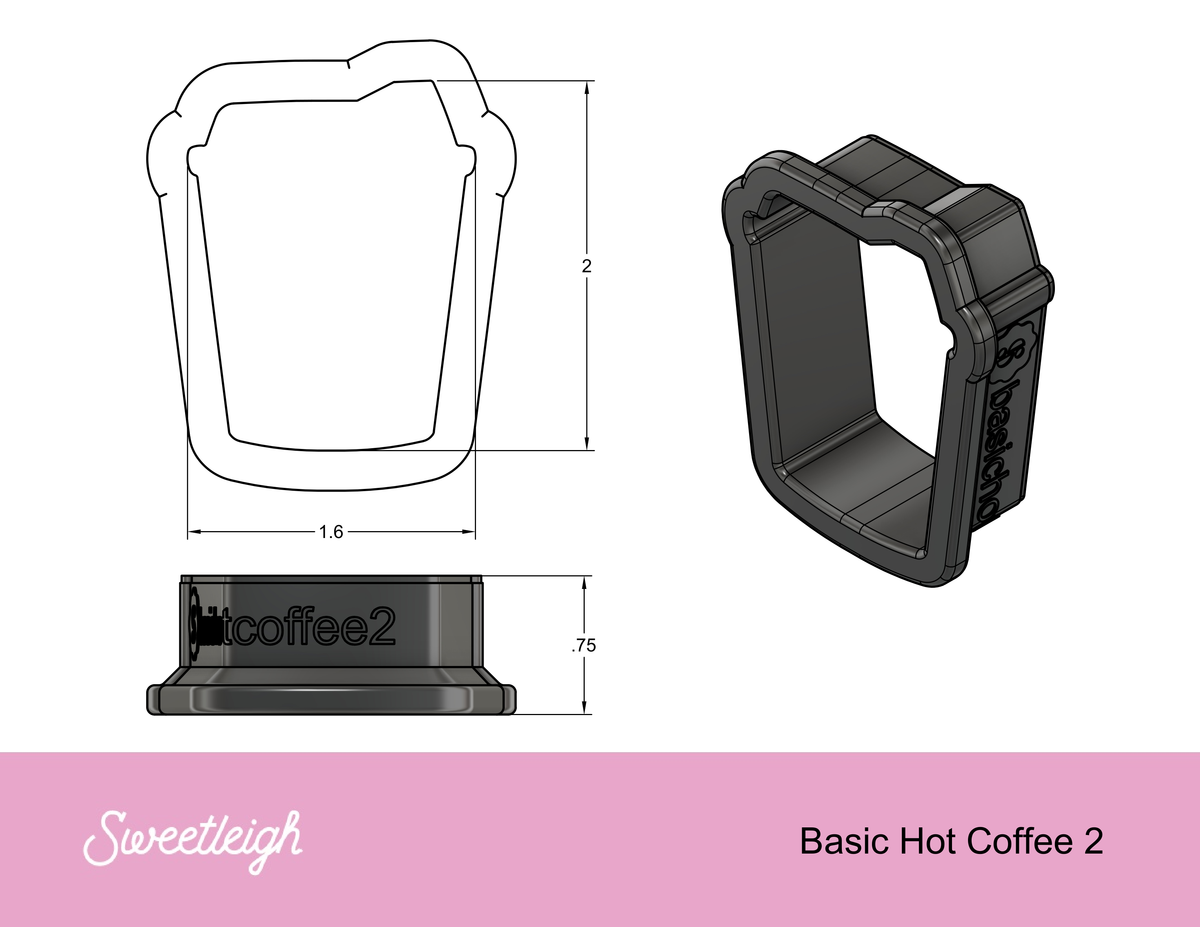 Basic Hot Coffee 2 Cookie Cutter