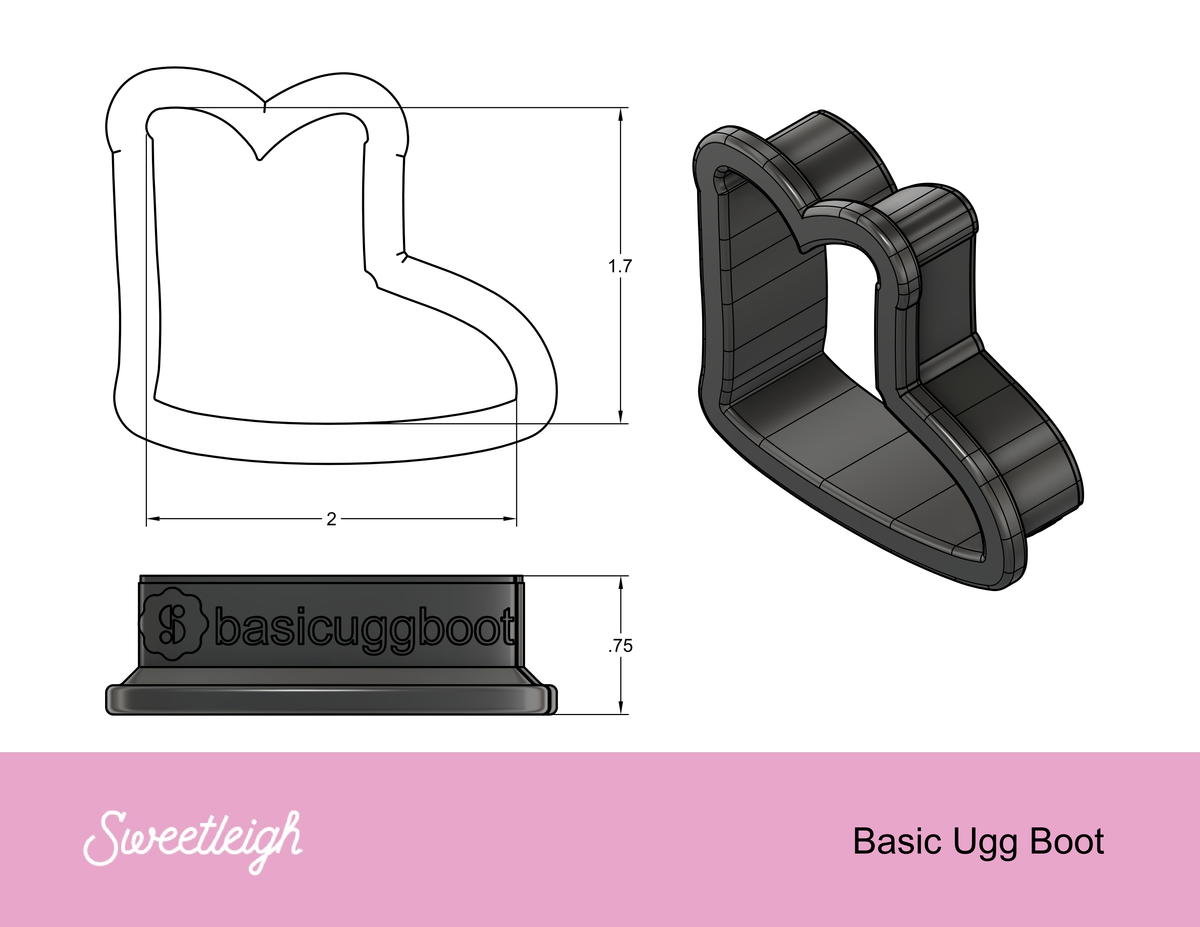 Basic Ugg Boot Cookie Cutter