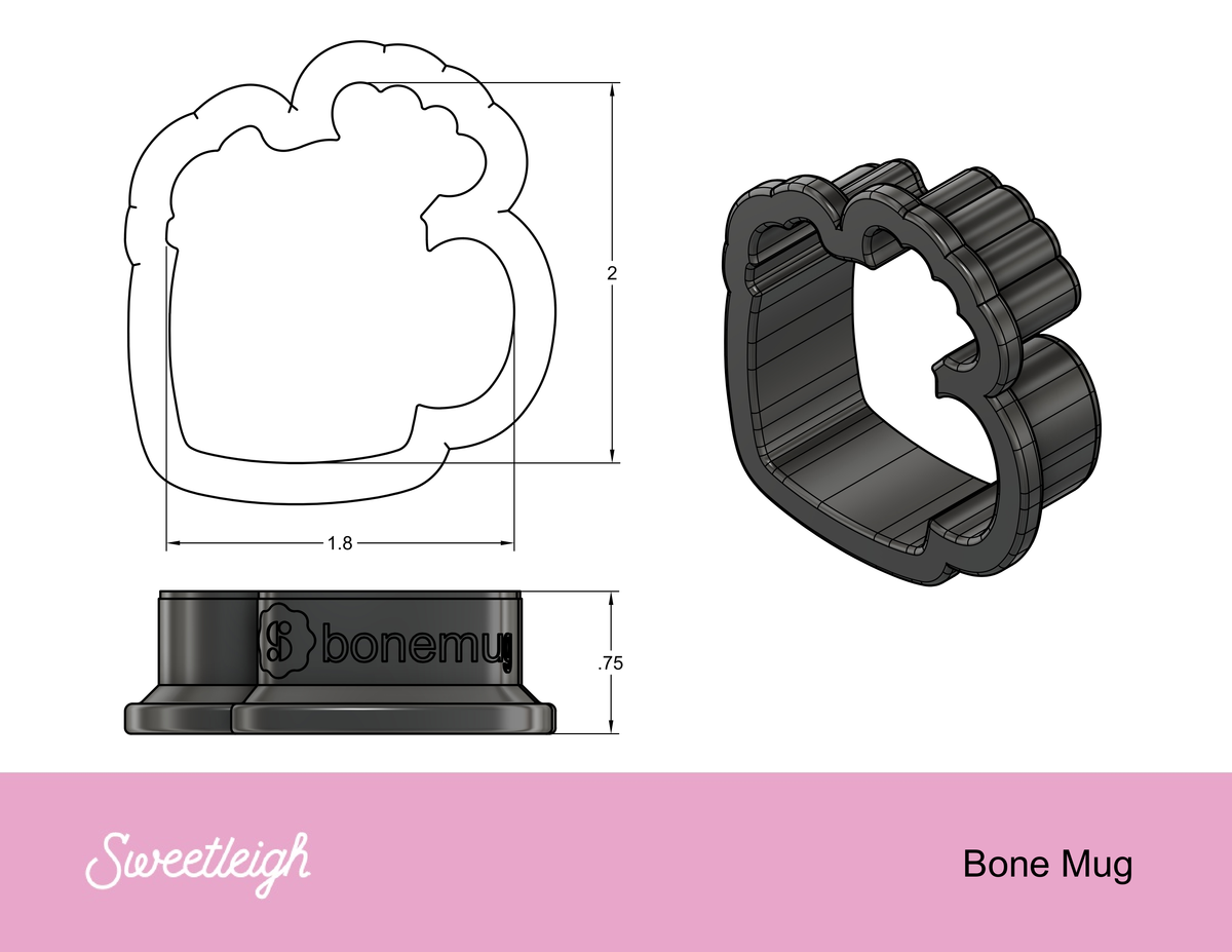 Bone Mug Cookie Cutter