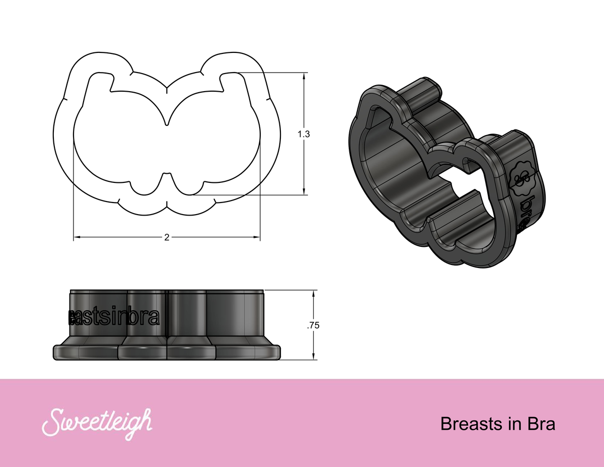 Breasts in Bra Cookie Cutter