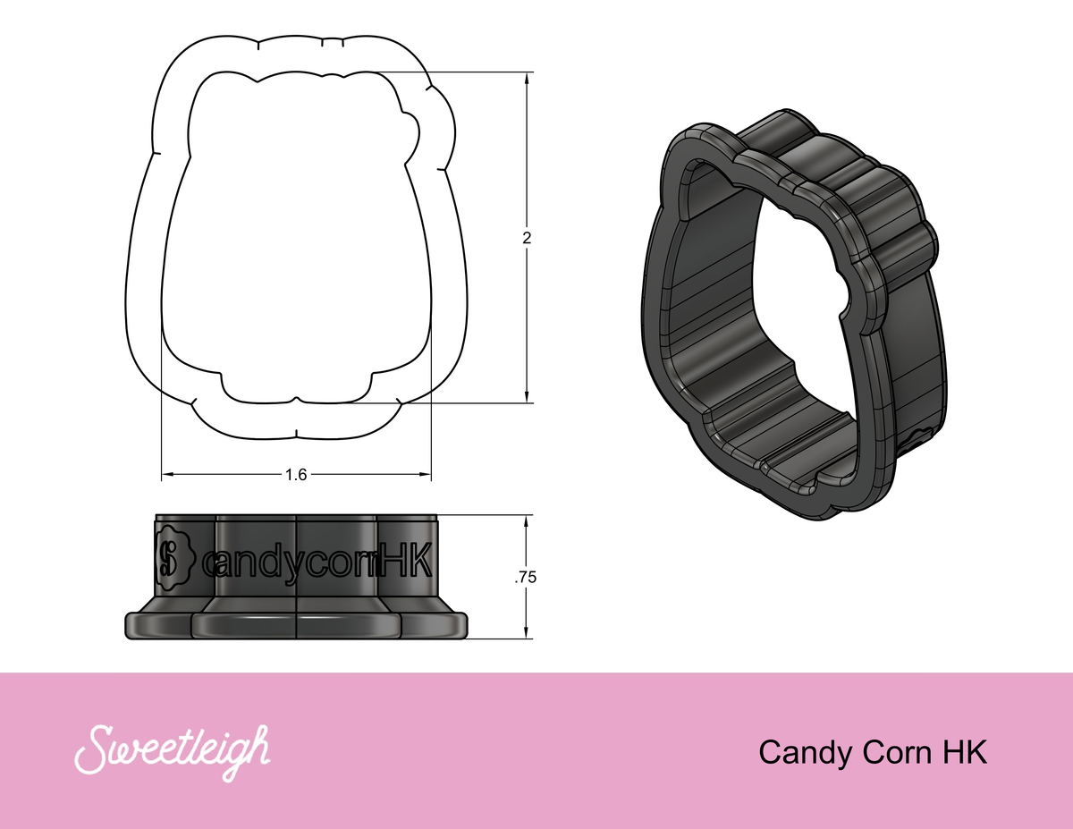 Candy Corn Kitty Cookie Cutter