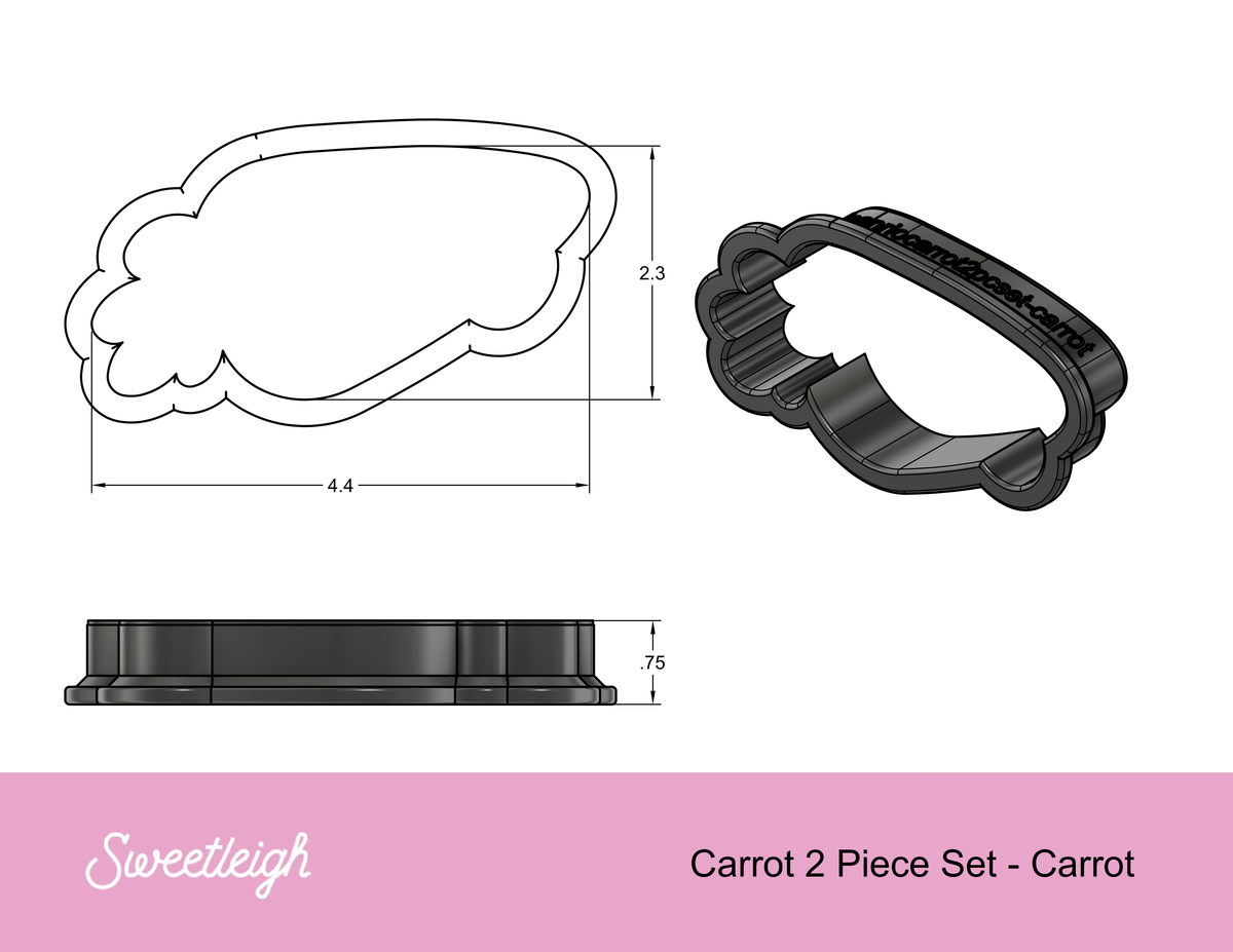 My Melody with Carrot 2 Piece Cookie Cutter Set