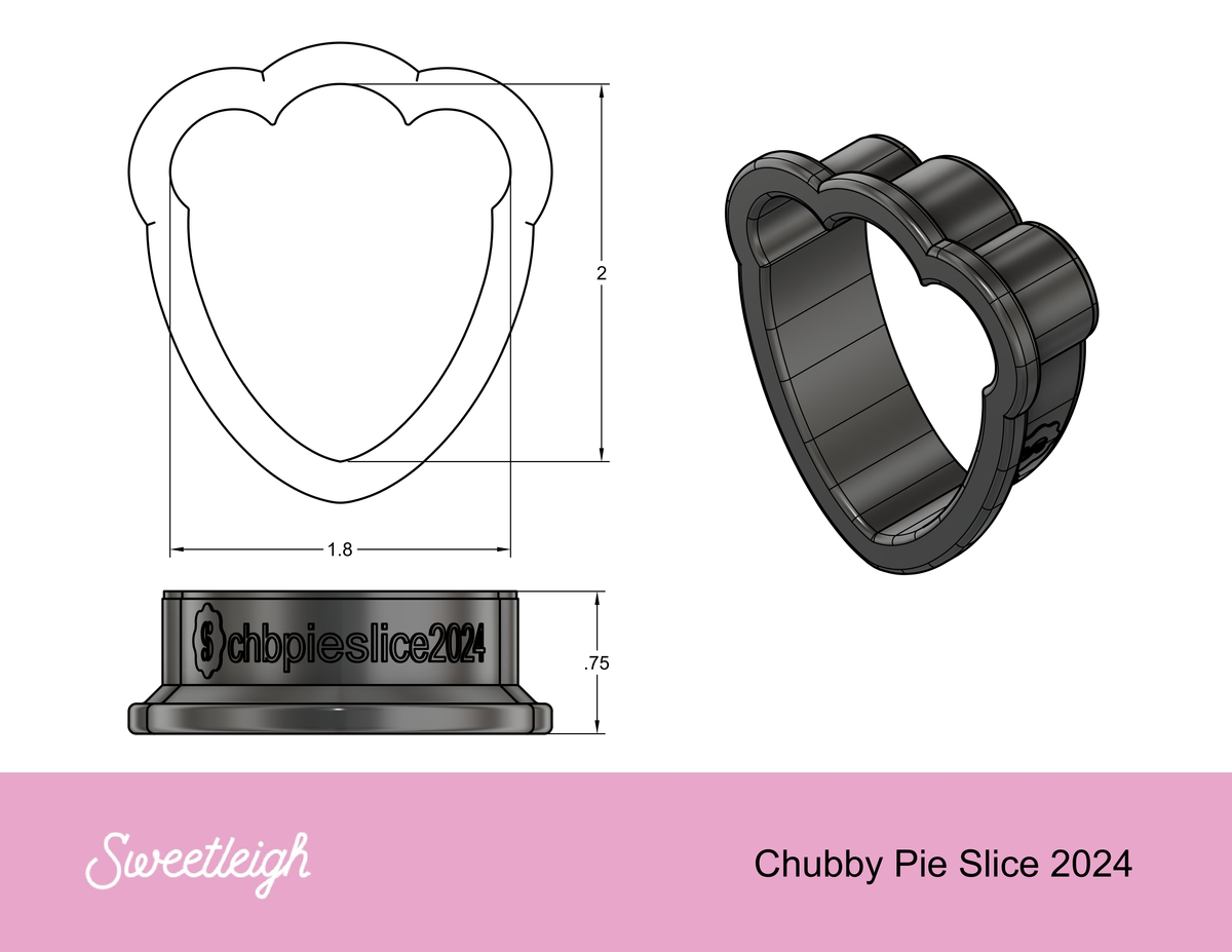 Chubby Pie Slice 2024 Cookie Cutter