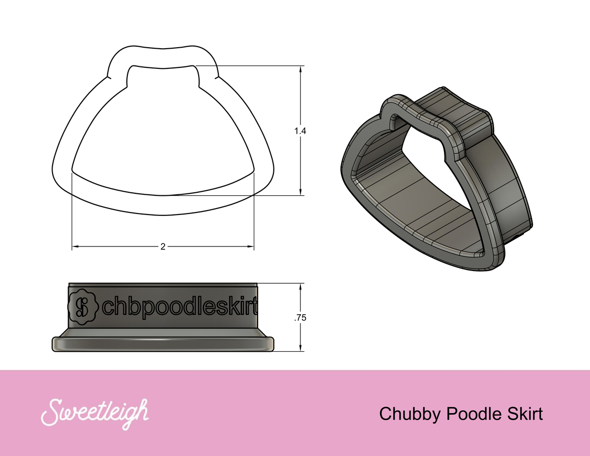 Chubby Poodle Skirt Cookie Cutter