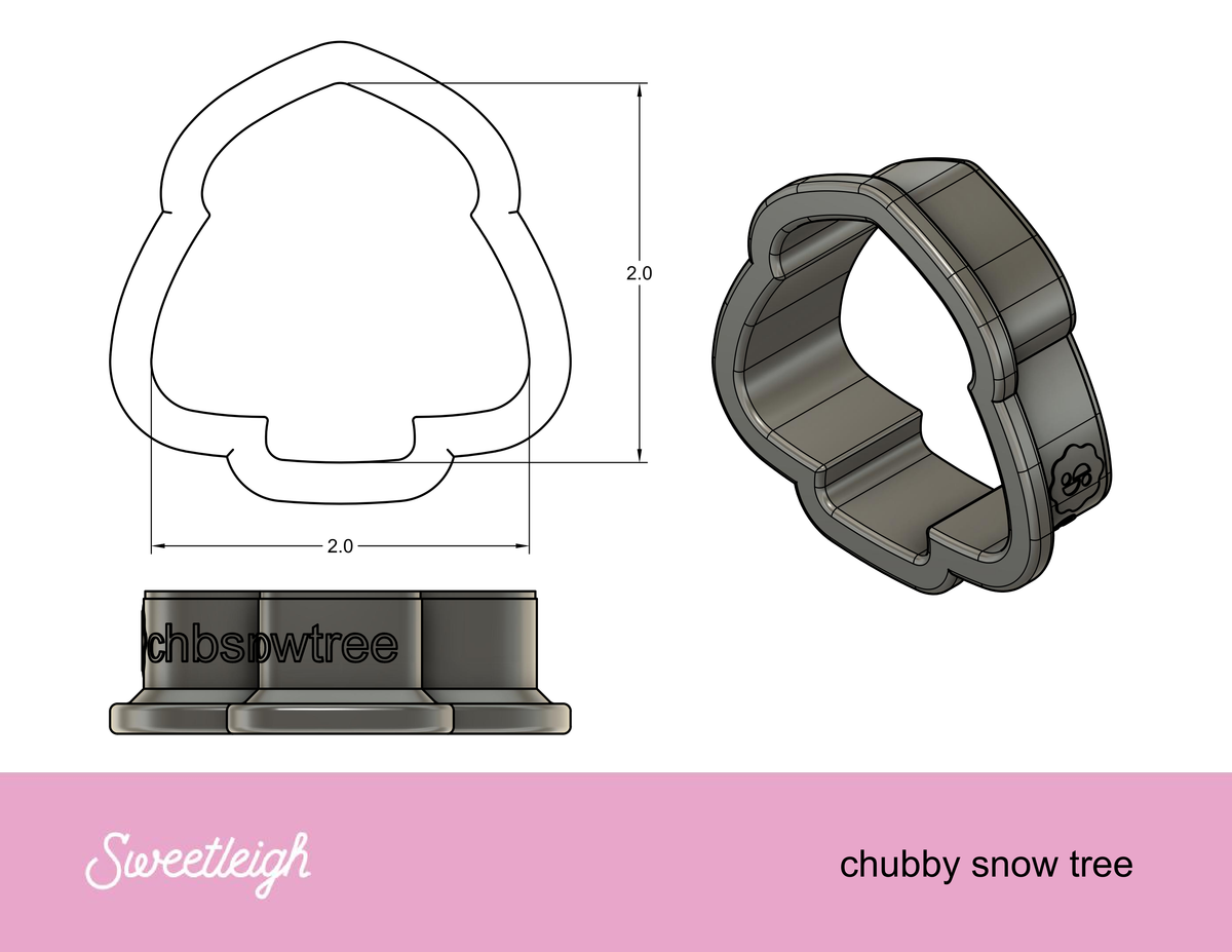 Chubby Snow Tree Cookie Cutter