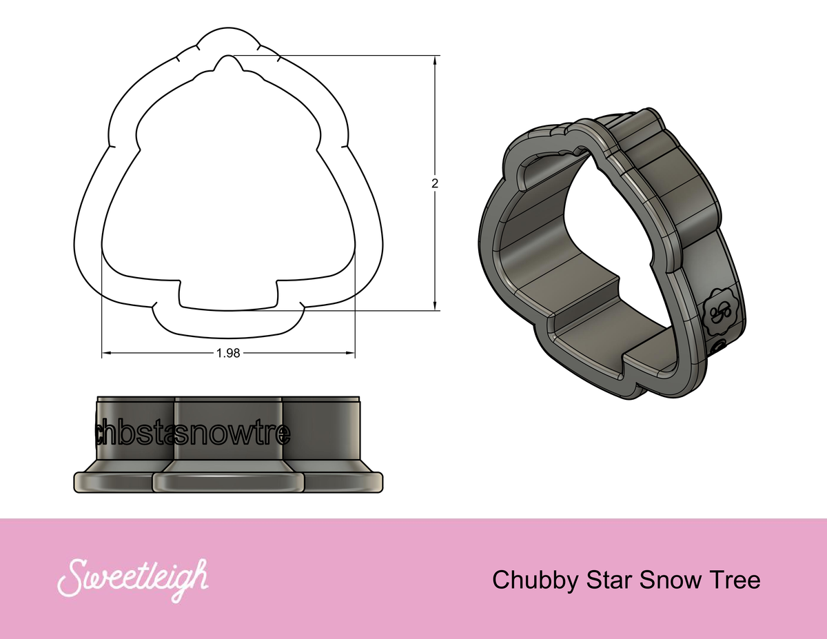 Chubby Star Snow Tree Cookie Cutter