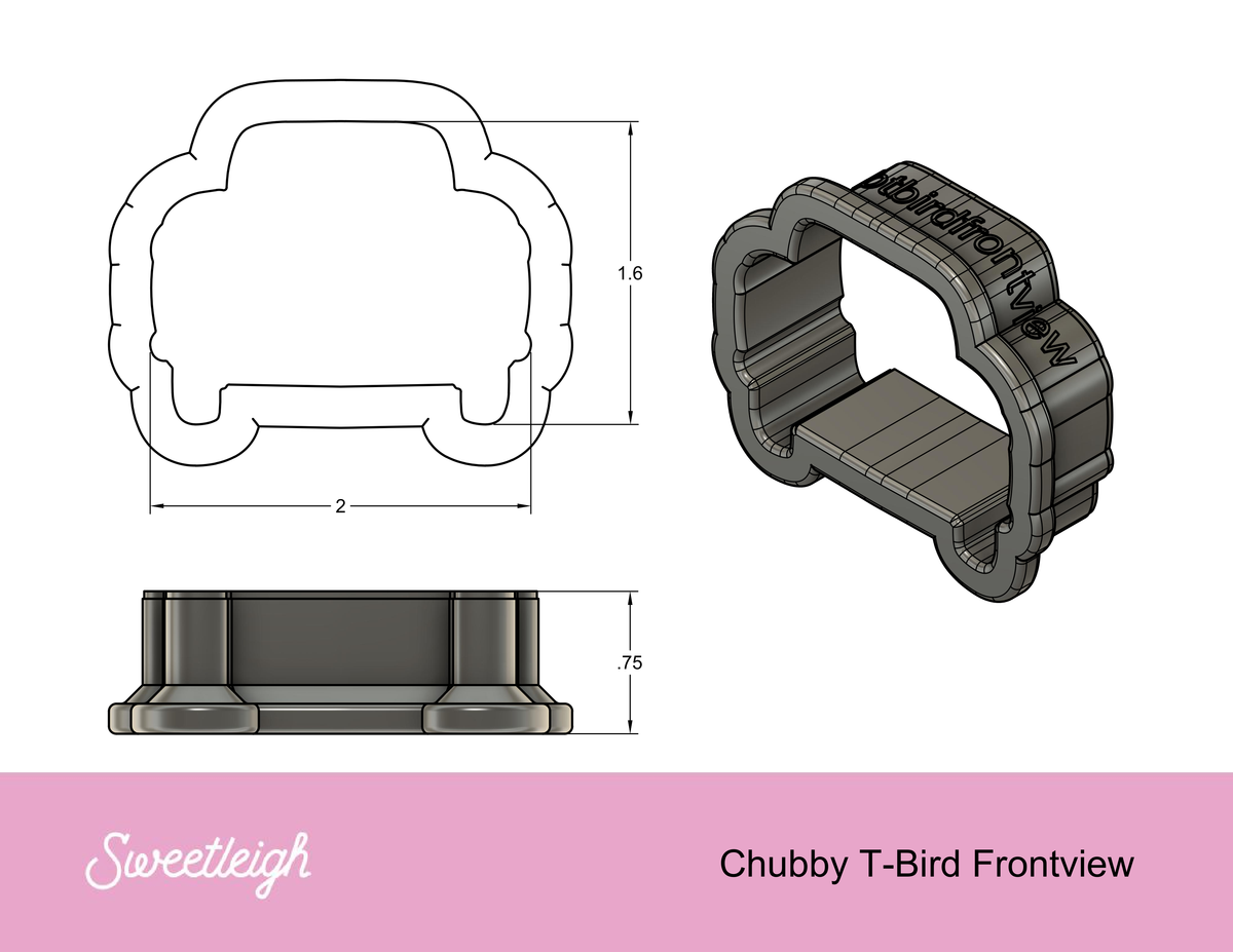 Chubby T-Bird (Front View) Cookie Cutter