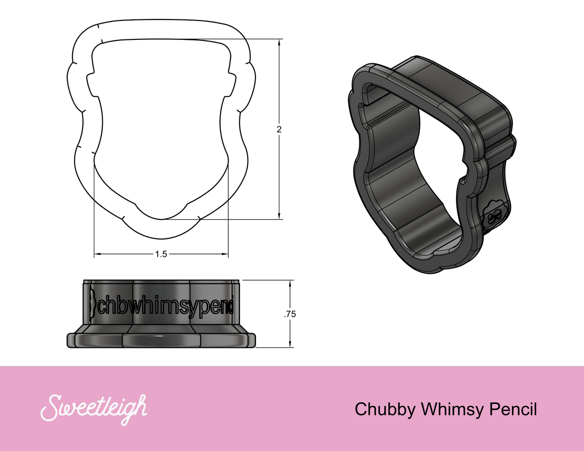 Chubby Whimsy Pencil Cookie Cutter
