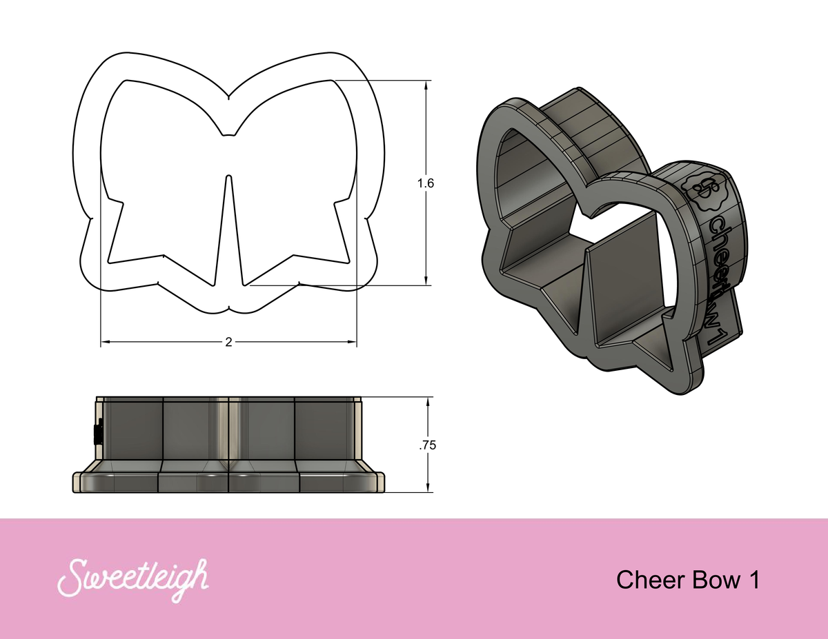 Cheer Bow 1 Cookie Cutter