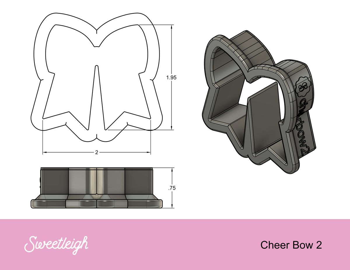 Cheer Bow 2 Cookie Cutter