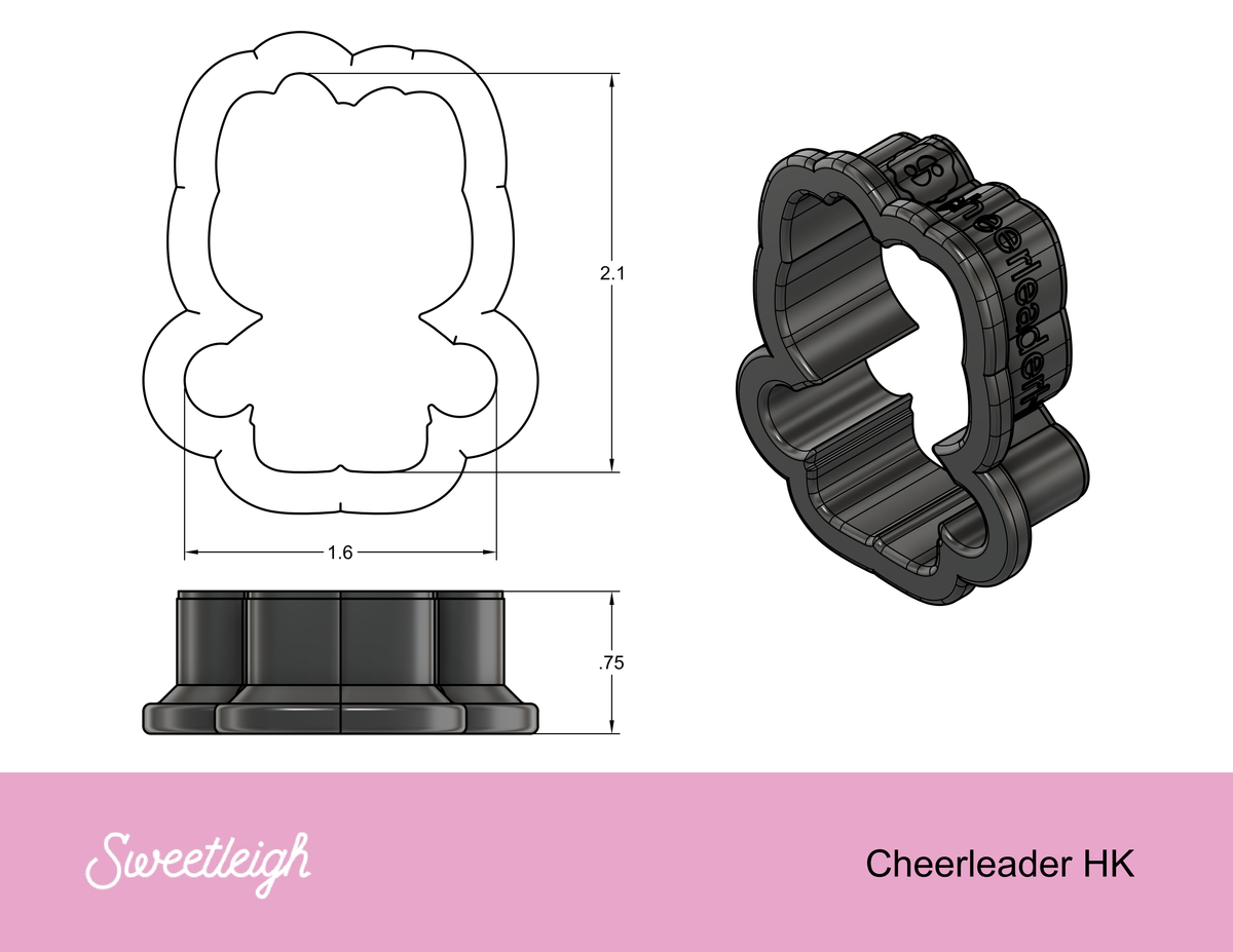 Cheerleader Kitty Cookie Cutter