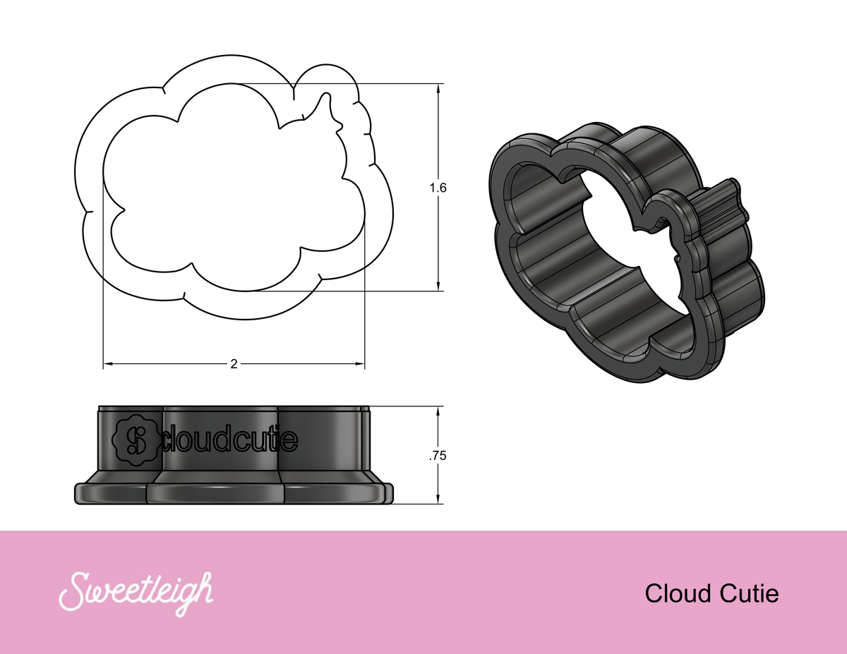 Cloud Cutie Cookie Cutter