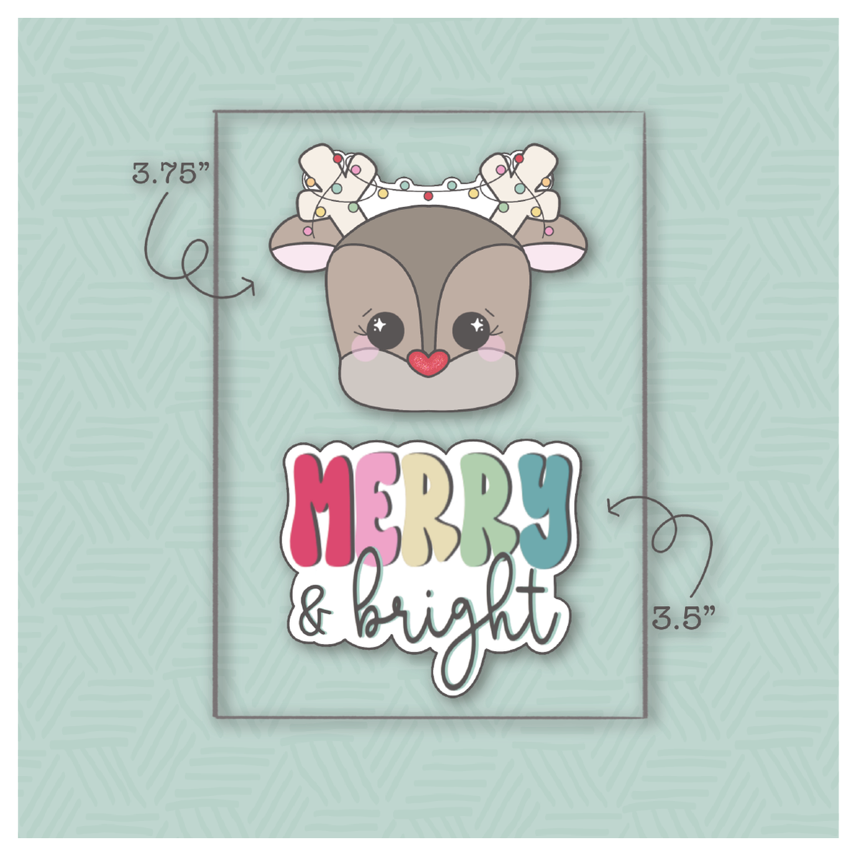 Merry &amp; Bright 2022 Hand Lettering Cookie Cutter