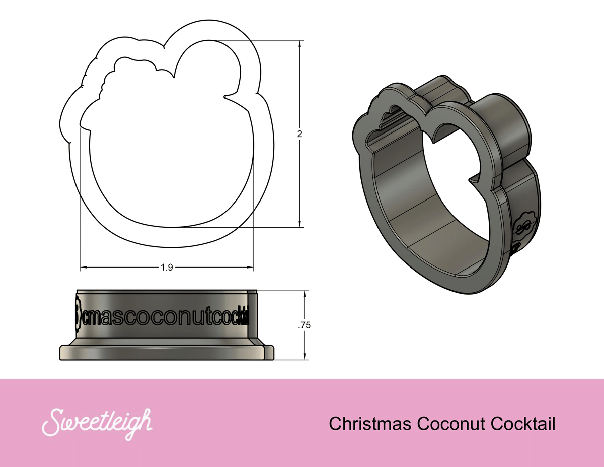 Christmas Coconut Cocktail Cookie Cutter