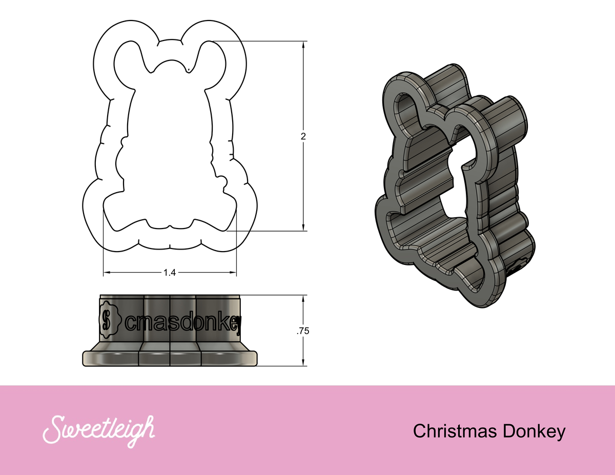 Christmas Donkey Cookie Cutter