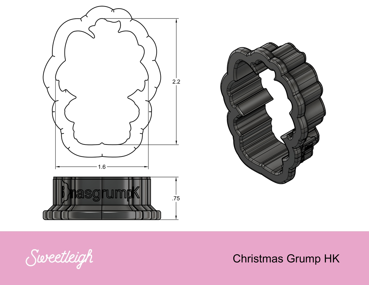 Christmas Grump Kitty Cookie Cutter