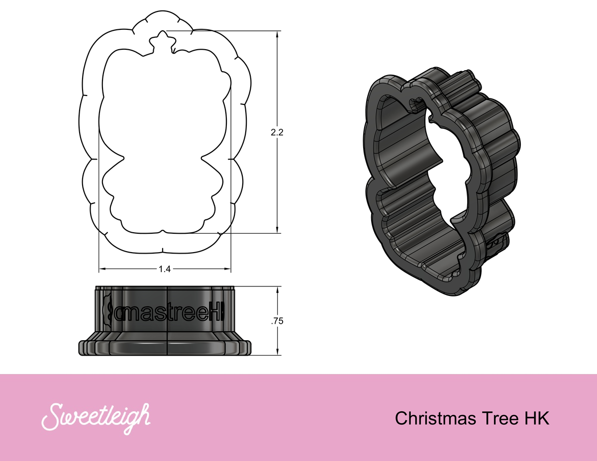 Christmas Tree Kitty Cookie Cutter