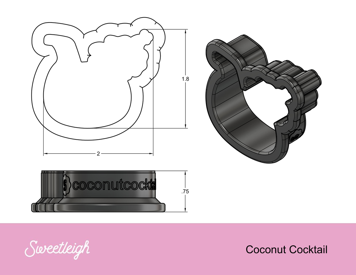 Coconut Cocktail Cookie Cutter