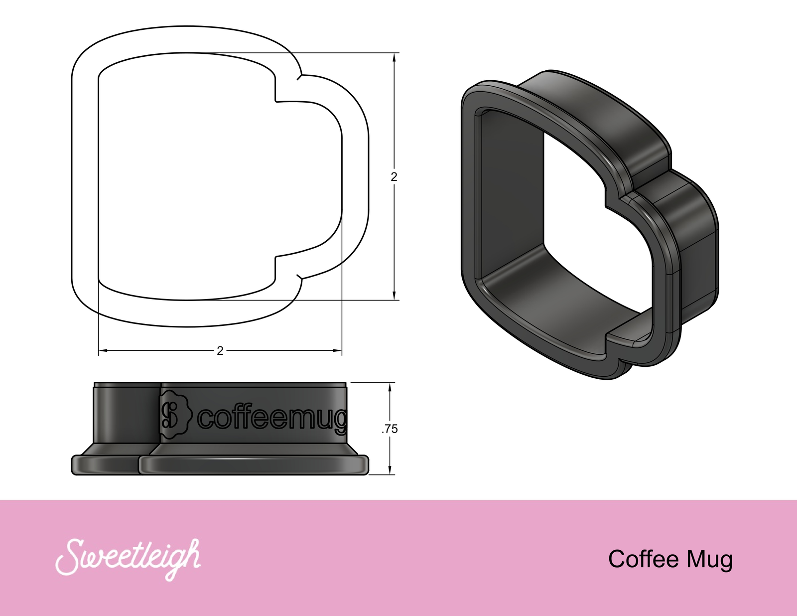 Coffee Mug Cookie Cutter - Sweetleigh 