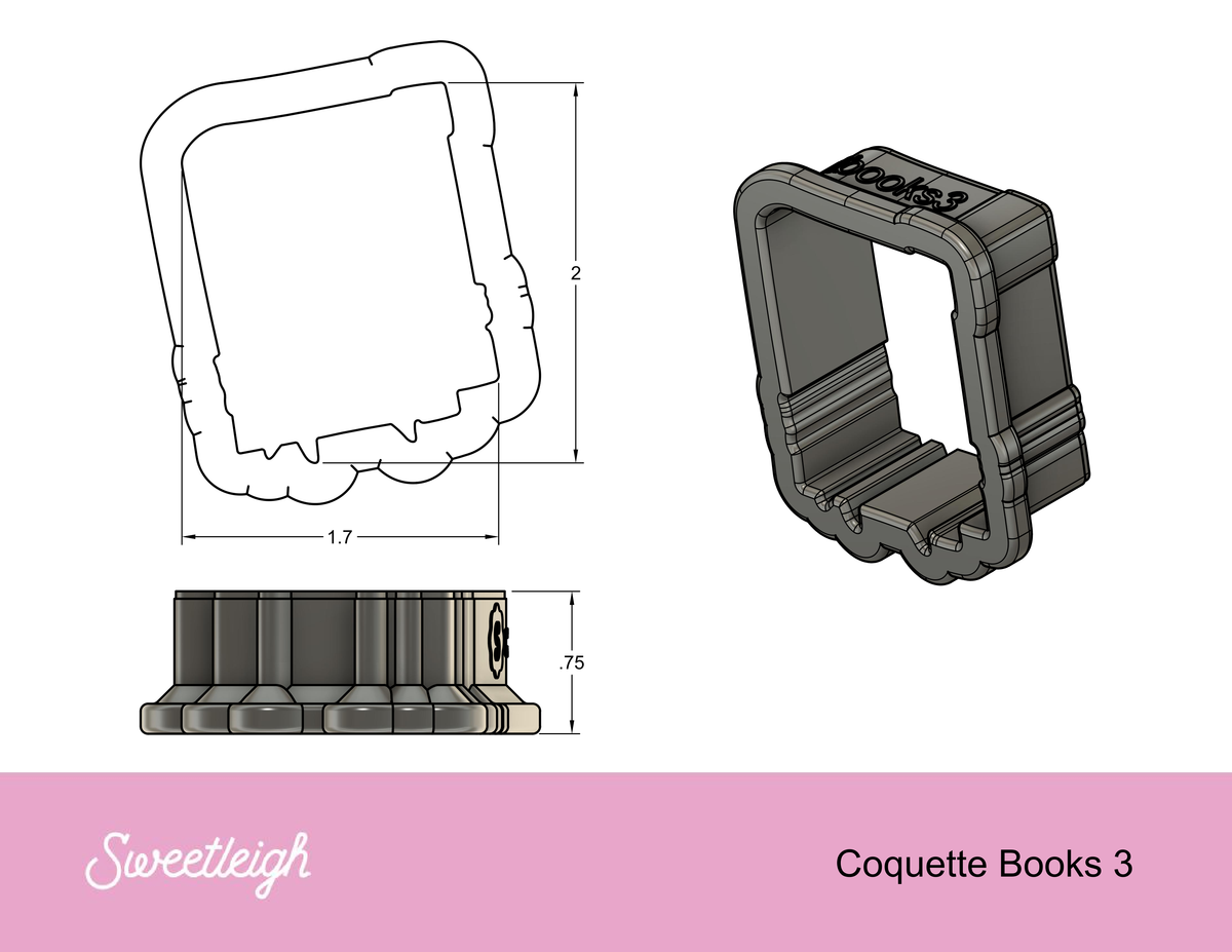 Coquette Books 3 Cookie Cutter