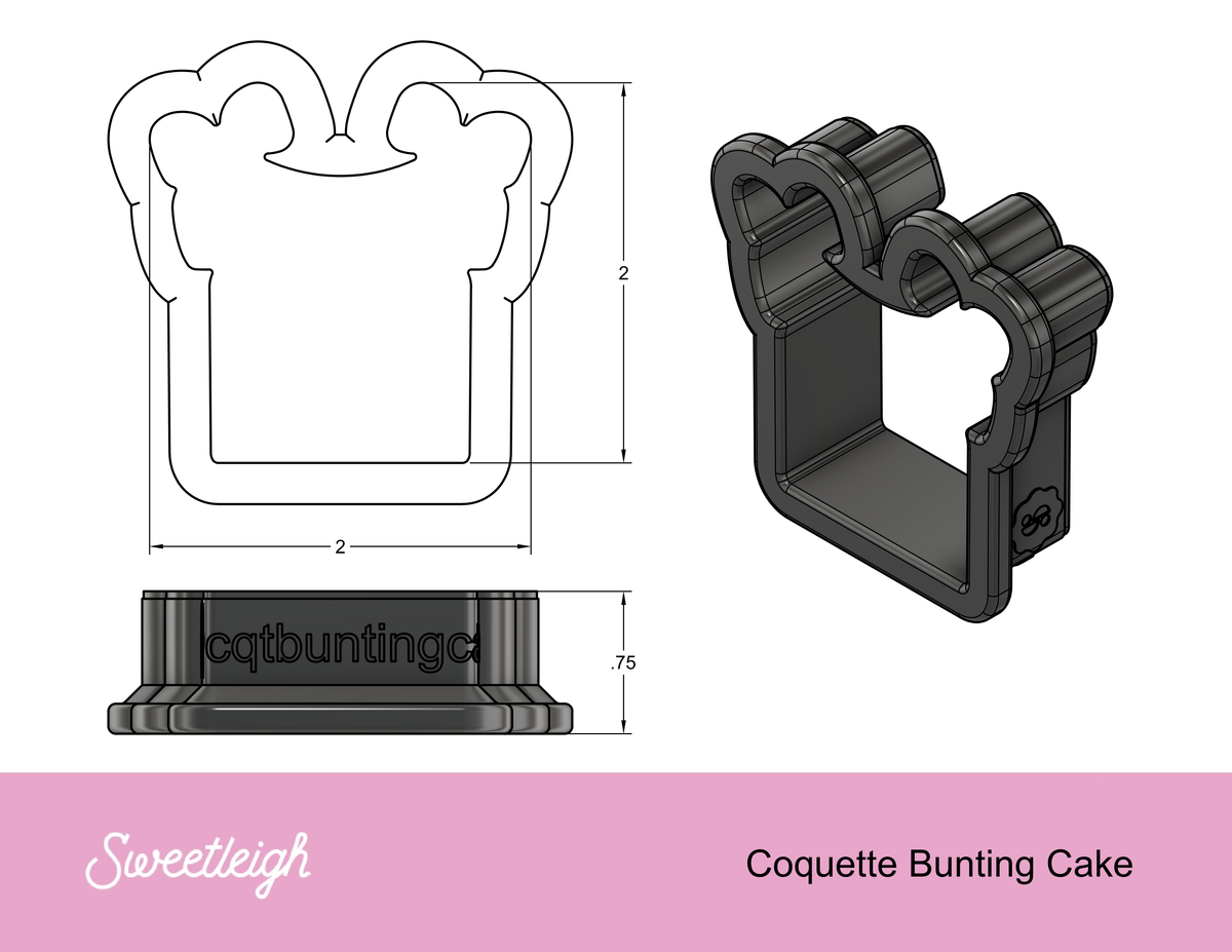 Coquette Bunting Cake Cookie Cutter