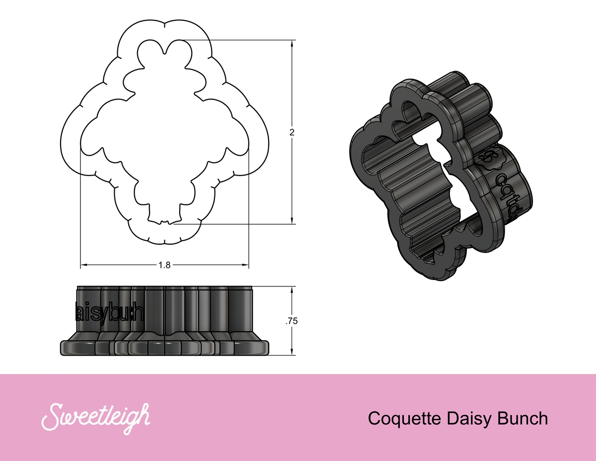 Coquette Daisy Bunch Cookie Cutter